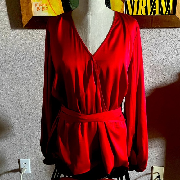 Pretty red blouse. Perfect for Christmas. - Picture 1 of 3
